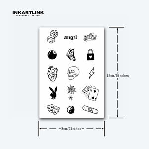 Autocollant <span class=keywords><strong>de</strong></span> <span class=keywords><strong>tatouage</strong></span> temporaire Y2K personnalisé motif toile d'araignée et dés, imperméable, longue durée 15 jours, semi-permanent, pour jambes, bras, hommes et femmes - Product Image 4