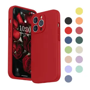 For iPhone 15 14 13 Mini Pro Max Silicon Phone Cases Microfibre Soft Touch Liquid Silicone Girls Phone Case For Apple