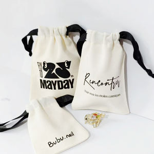 Sac en Coton avec Logo Personnalisé à Prix d'Usine, Petite Pochette en Toile, Mini Sac de Rangement à Cordon pour Bijoux - Product Image 4