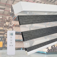 Persianas Eléctricas Zebra Más Vendidas, Control Remoto Inteligente, Persianas Automáticas de Doble Capa, Persianas Motorizadas Zebra para Habitaciones Infantiles y Oficinas