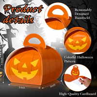 Boîte à bonbons et conteneur de rangement pour biscuits, design créatif, décorations mignonnes, cadeau de fête, Halloween, avec poignée, finition mate, doublure en éponge