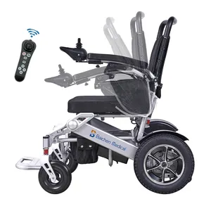 2024 superventas portátil de aluminio ligero automático plegable silla de ruedas eléctrica plegable para discapacitados