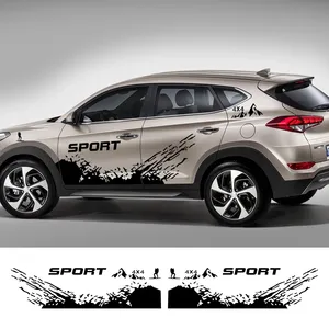 2 uds pegatinas de coche <span class=keywords><strong>4x4</strong></span> deporte montañismo estilo vinilo película embellecedor calcomanías Auto Tuning accesorios para Hyundai Tucson 2017-2023 - Product Image 2