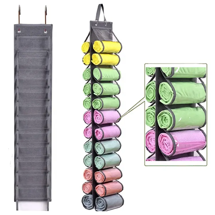 Foldable 24 Leggings compartment roll Clothes Storage Hanger holder Bag hanging closet Organizer