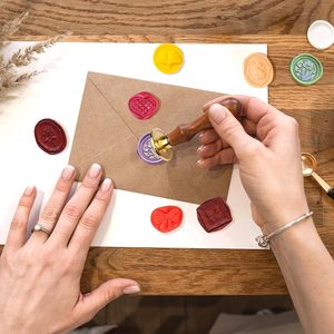 Kit de sceaux de cire 25 mm avec manche en bois pour DIY, scrapbooking, invitations de mariage et de fête, outils pour cartes - Product Image 2