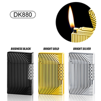 Accessoires pour fumeurs de pipes à tabac, Briquet métallique personnalisable avec logo, à allumage par meule, à flamme nue, rechargeable au butane