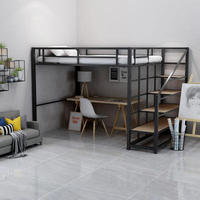 Lit superposé de haute qualité avec bureau en dessous, mobilier scolaire, mobilier de chambre à coucher pour l'université, métal moderne, dortoir étudiant