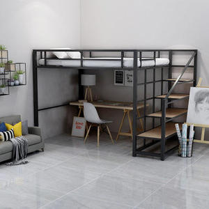 Cama Alta de Alta Calidad <span class=keywords><strong>con</strong></span> <span class=keywords><strong>Escritorio</strong></span> <span class=keywords><strong>Debajo</strong></span>, Muebles Escolares, Muebles para Dormitorio, para Universidad, Metal, Moderno, Dormitorio Estudiantil - Product Image 2