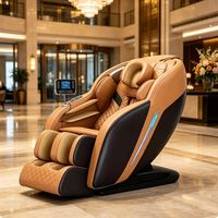 Silla de Masaje de Alta Calidad 2026 para Cuerpo Completo, Silla de Masaje de Gravedad Cero, con Calefacción, Masaje de Pies, Modos Automáticos, Pantalla Táctil, Color Naranja