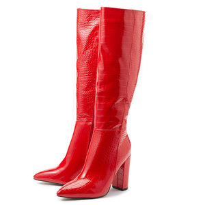 Party Women's Shoes 2025 New Large Size Fashion <b>Boots</b> Stone Pattern Side Zipper Comfortable Thick Heel Fashion Women's <b>Boots</b> - Product Image 4