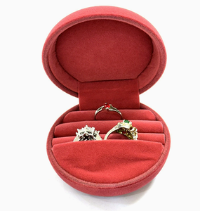 Custom Logo Luxury Clover Shaped Leather and velvet Jewelry <b>Box</b> Elegant Gift <b>Box</b> for Engagement Rings - Product Image 4