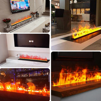 Cheminées à vapeur de taille personnalisée support TV cheminée électrique à montage mural cheminée à atomisation multicolore en acier ultra mince 1M 1.2M 1.5M