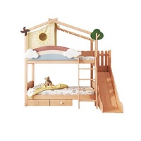 Meubles de chambre d'enfant, lit superposé en bois avec rangement, lits pour enfants avec bureau d'étude
