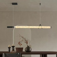 Lustre de restaurant moderne et minimaliste, design haut de gamme, en cuivre, marbre naturel et acier inoxydable, pour îlot ou long bar