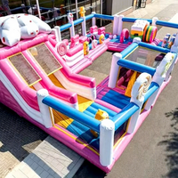 Parc à thème gonflable commercial Fun City, aire de jeux géante, château gonflable combiné Candyland