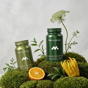 Custom Metal Vitamin Bottle Packaging and <b>Empty</b> <b>Capsule</b> <b>Pill</b> Bottle with Screw Lid for Sports Nutrition - Product Image 1