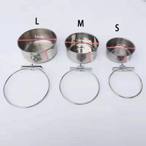 Asılı paslanmaz çelik kafes Coop kanca fincan kuş papağan besleme bardak kase kuş su tabak kuş besleyici - Product Image 3