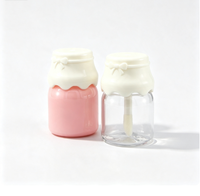 Tube de brillant à lèvres vide en forme de mini-bouteille de lait, 8 ml, transparent, avec bouchon multicolore, emballage cosmétique en gros