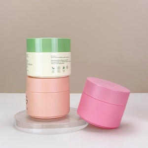 Pot cosmétique personnalisé 50g 30g 20g 10g, pot en verre couleur crème beige, logo personnalisé, pot en verre 50g avec couvercle vert - Product Image 4