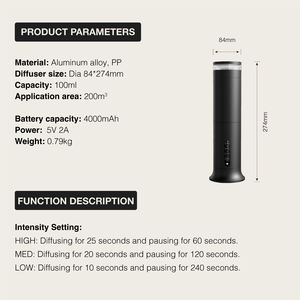 aroma <b>oil</b> <b>diffuser</b> machine electric <b>diffuser</b> smart hotel <b>diffuser</b> App-Controlled Waterless Aroma <b>Diffuser</b> with remote control - Product Image 4