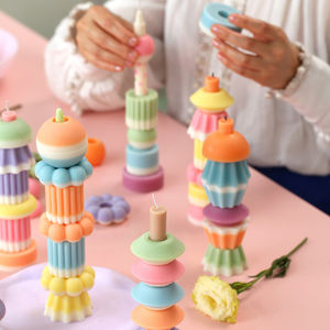 Molde Modular de Goma para Velas Boowan <span class=keywords><strong>Nicole</strong></span>, Hecho a Mano, Apilable, Decorativo, para Mesa de Comedor, para Hacer Velas - Product Image 3