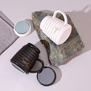 Tasse à café en porcelaine de 16 oz avec inscription « Smiling Inscription » du fabricant, tasses à café en céramique, tasses à thé au lait avec couvercle arabe - Product Image 2