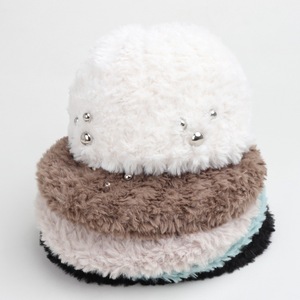 Boina de Piel Sintética con Bordado de Cuentas, Gorro Cálido de Invierno para Mujer, Estilo Casual 2024 - Product Image 1