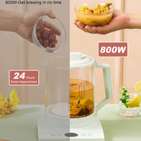 Bouilloire électrique en verre borosilicate de 1,5 L, théière multifonctionnelle 220 V, pour la préparation de thé et la décoration de médicaments, usage domestique