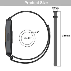 Cinturino Magnetico per <span class=keywords><strong>Huawei</strong></span> Band <span class=keywords><strong>9</strong></span>, Bracciale in Acciaio Inox a Maglia Milanese, Accessori per <span class=keywords><strong>Huawei</strong></span> Band 8 NFC - Product Image 6