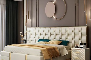 Cama de Cuero Suave para Dormitorio, Muebles de Dormitorio Modernos y Lujosos para el Hogar - Product Image 6