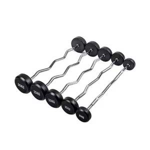 UINIQ Équipement d'haltérophilie Barre d'haltères incurvée à tête ronde en caoutchouc - Product Image 4