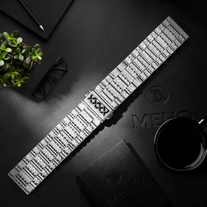 Bracelet de montre en acier inoxydable de 24 mm, boucle à ardillon argentée, pour remplacement de montre unisexe - Product Image 1