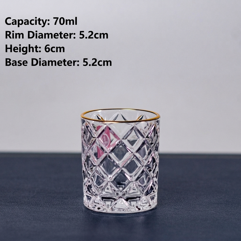 Verre à vin cristal bord doré, petit format 70ml