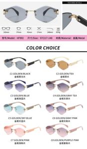 Lunettes de soleil pour femmes élégantes sans monture, dégradé de couleurs irrégulières, UV400, nouvelle sortie - Product Image 3