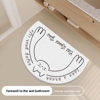 Tapis de bain de luxe Duoyi à séchage rapide, motif uni gris pierre, en terre de diatomée, avec support en caoutchouc/PVC, forte absorption d'eau