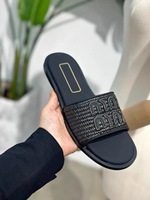 Mules et sandales de créateur pour femme, de luxe, à lettres, décontractées d'été, chaussures de plage
