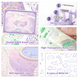 Autocollants de scène miniature DIY en film haute transparence, double face, à thème dessin animé, pour la décompression, vente en gros - Product Image 4