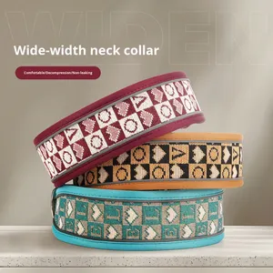 신제품 도매 클래식 스타일 반사형 개 목걸이, 중대형견용 야외용 반려동물 목걸이, 통기성 및 조절 가능 - Product Image 1