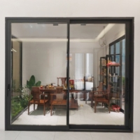 Suministro Directo de Fábrica: Puerta Exterior de Vidrio Impermeable con Manija Grande, de Perfil Bajo, Sin Barreras, Ideal para Familias, de Alta Resistencia