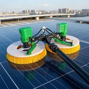 Máquina de Limpieza de Paneles Solares Automática Eficiente YYL X4, Cepillo de PP/Nylon, Mango Telescópico de Aluminio/Fibra de Carbono para Uso Industrial - Product Image 1