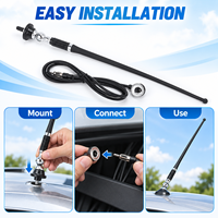 Antenne de voiture AM FM réglable pour montage sur toit, antenne radio universelle flexible avec câble coaxial pour berline, SUV, camion, fourgonnette
