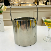 Camol Factory seau à glace en acier inoxydable 1.3L seau à glace à double paroi seau à vin bar à cocktails vin maison bar accessoires