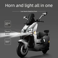 Vélo électrique/moto tout-terrain, scooter pliable, phare avant, projecteur ABS noir