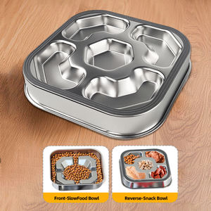 2025 nuovo Design Pet lento alimentatore ciotola con Aniti-Slip Mat all'ingrosso personalizzato in acciaio inox cibo per cani ciotola - Product Image 3