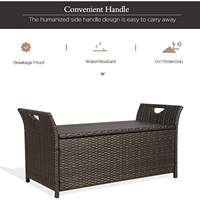 Patio Aufbewahrung sbank Wicker Rattan Deck Box mit beige Kissen