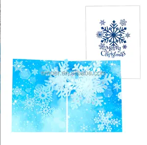Papier Liefde Sneeuwvlok Bloem 3d Winter Pop-Up Kaart