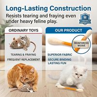 Bâtonnet interactif pour chat en feutre de laine écologique et durable – Rempli de catnip naturel, résistant à la chaleur, jouet de dentition pour chatons et chats adultes