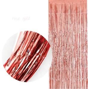 <span class=keywords><strong>Tende</strong></span> in Lamina d'Oro Rosa, <span class=keywords><strong>Tende</strong></span> con Frange Metalliche, <span class=keywords><strong>Tende</strong></span> Scintillanti per Decorazioni di Compleanni, Matrimoni, Feste e Natale - Product Image 1
