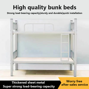 Pose de lits <span class=keywords><strong>en</strong></span> fer <span class=keywords><strong>en</strong></span> haut et <span class=keywords><strong>en</strong></span> <span class=keywords><strong>bas</strong></span>, lits de dortoir pour employés, lits superposés pour étudiants à <span class=keywords><strong>double</strong></span> couche, épaississement du chantier de construction - Product Image 2