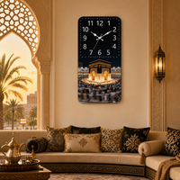 Hadirkan Gaya Mekkah yang Suci di Rumah Anda dengan Lukisan Jam Porselen Kristal HD